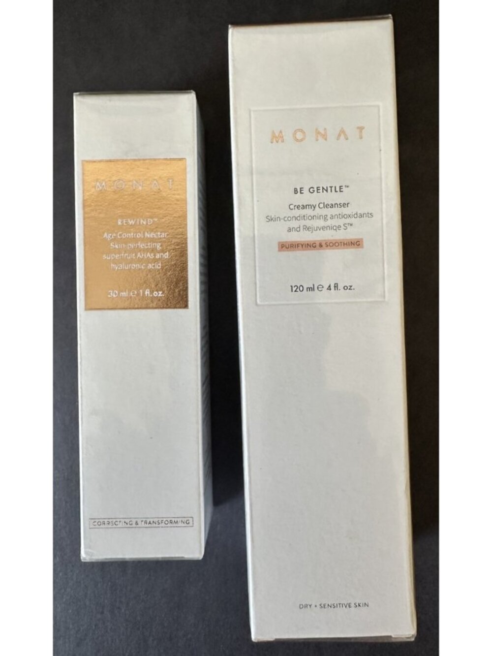 2 Monat Rewind Be Gentle SEALED vegan face neck skin cleanser age control nectar